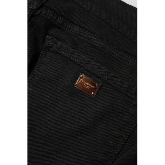 Dolce & Gabbana Black Cotton Skinny Mid Waist Denim Women's Jeans